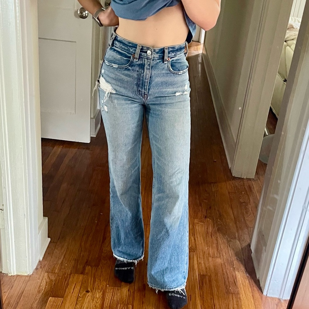 Abercrombie & fitch high rise wide leg jeans size 25